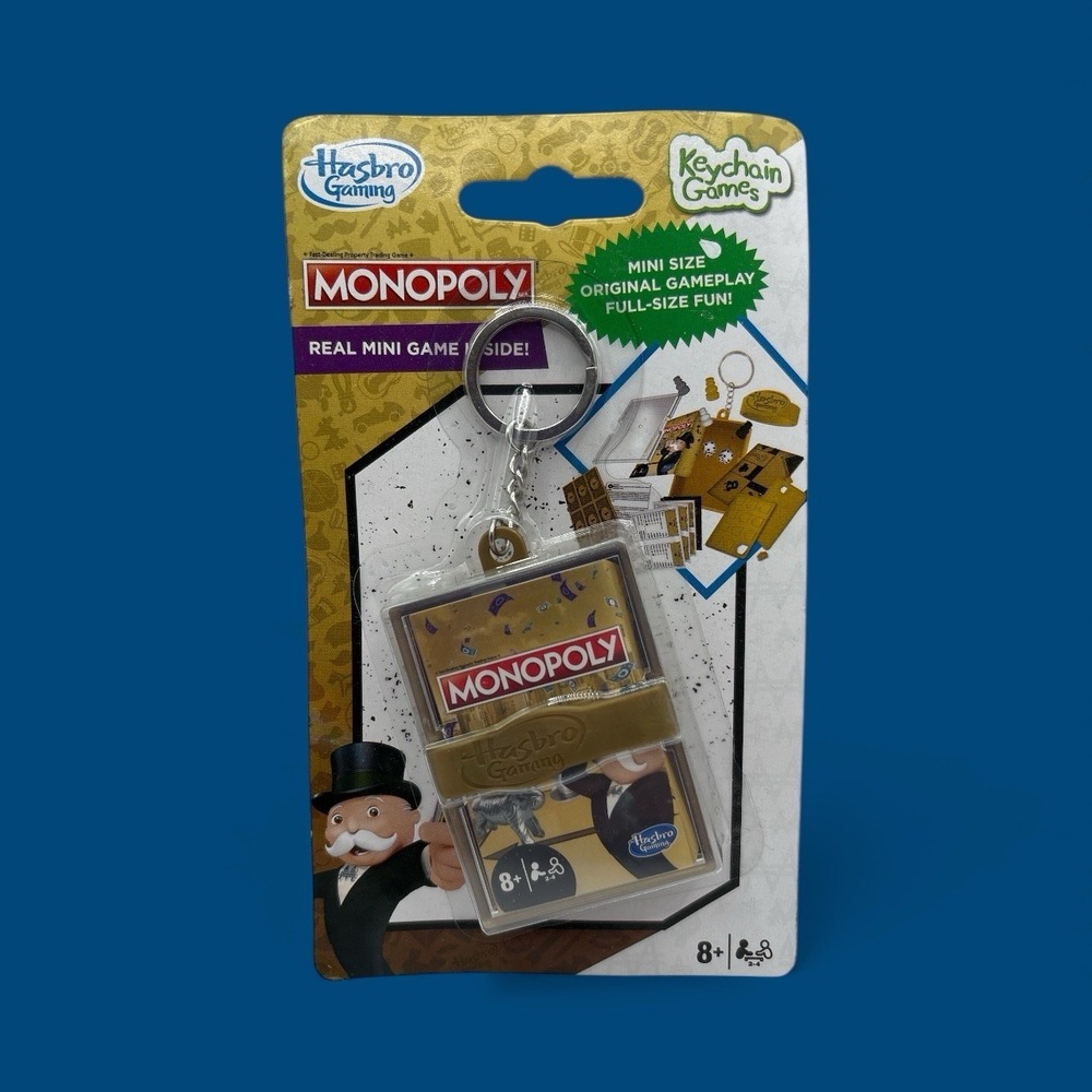 Monopoly Keychain Keyring Mini Game Gold 2021‎ Hasbro New NIB NIP Sealed